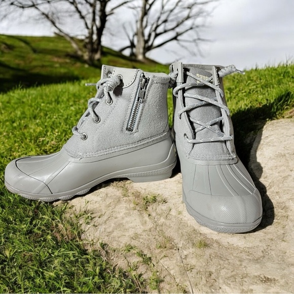 🌻NEW Sperry Gray Saltwater Wool Duck Boot Women's Size 6 - Picture 7 of 11